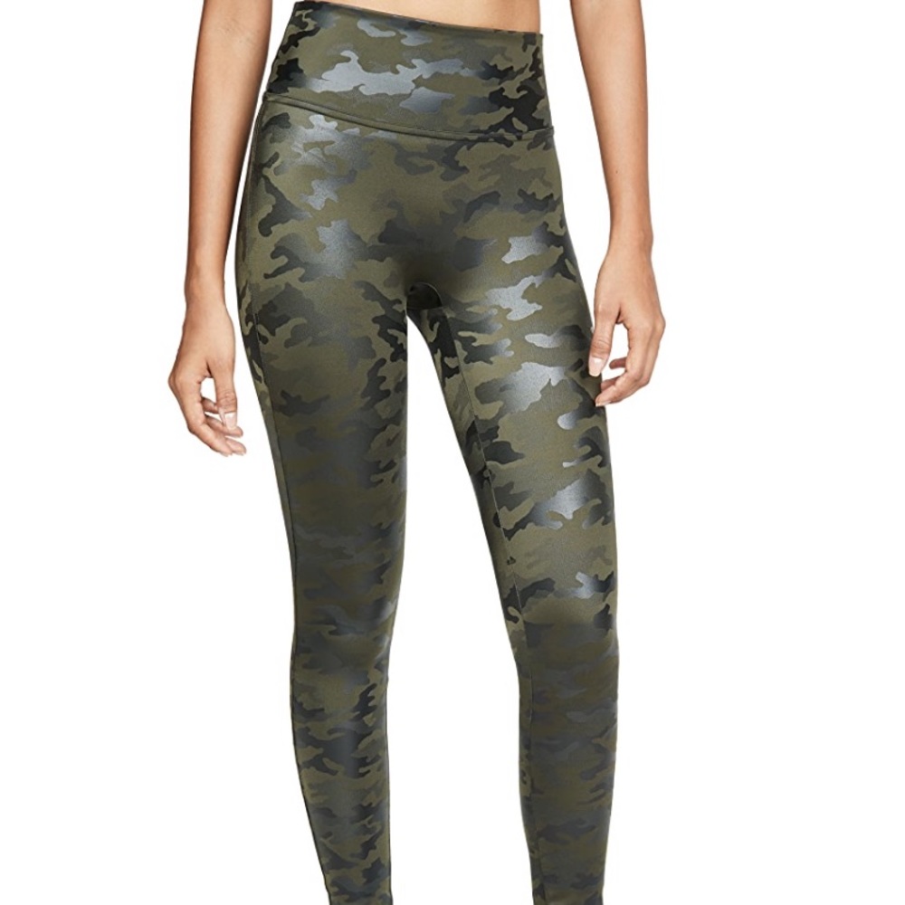 NWT Spanx Camo Faux Leather Leggings